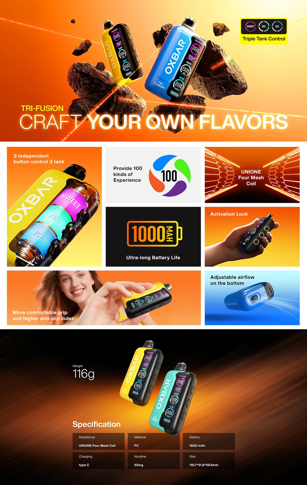 OXBAR Tri-Fusion 45K Vape OXBAR Tri-Fusion 45K Vape