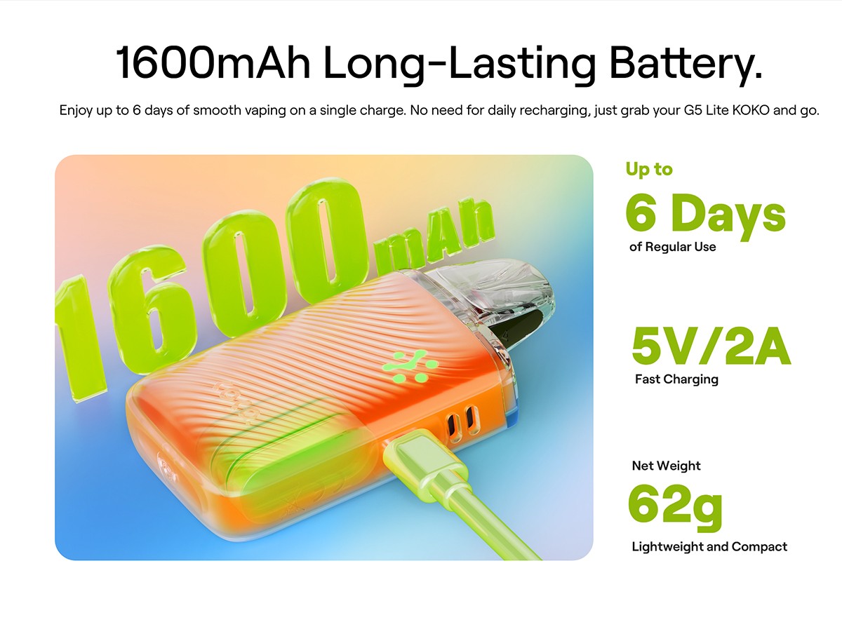 Uwell Caliburn G5 Lite KOKO Pod Kit Battery