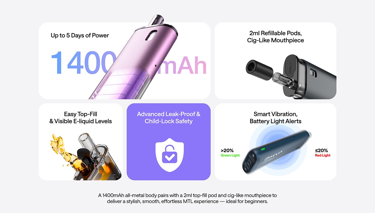 OXVA SlimStick X Pod Kit Features