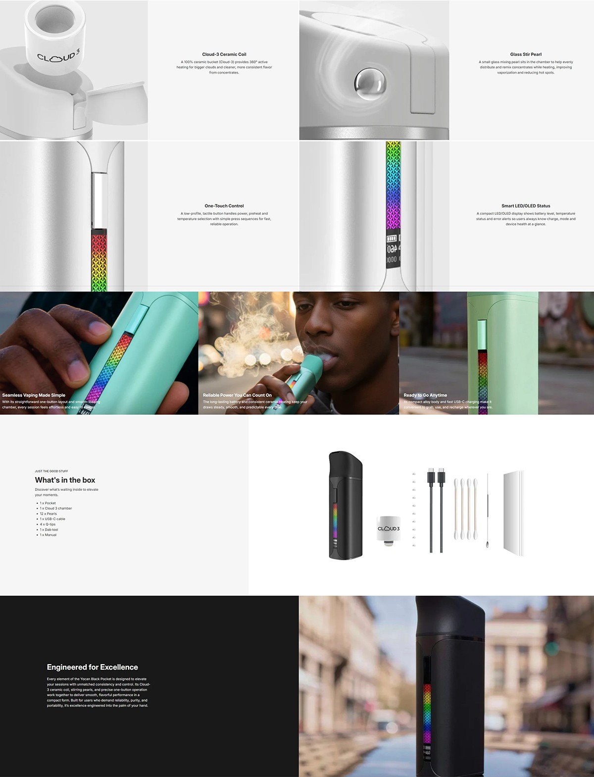 Yocan Black Pocket Wax Vaporizer