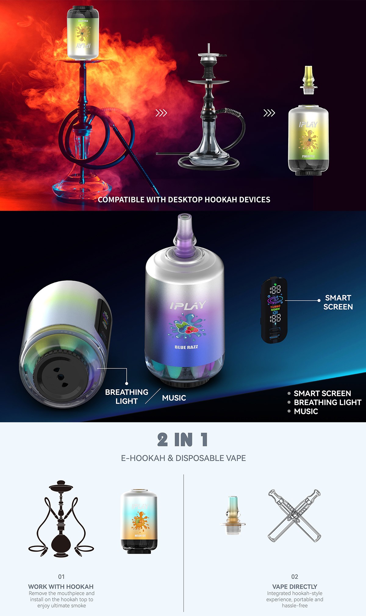IPLAY OOKA 150K Hookah