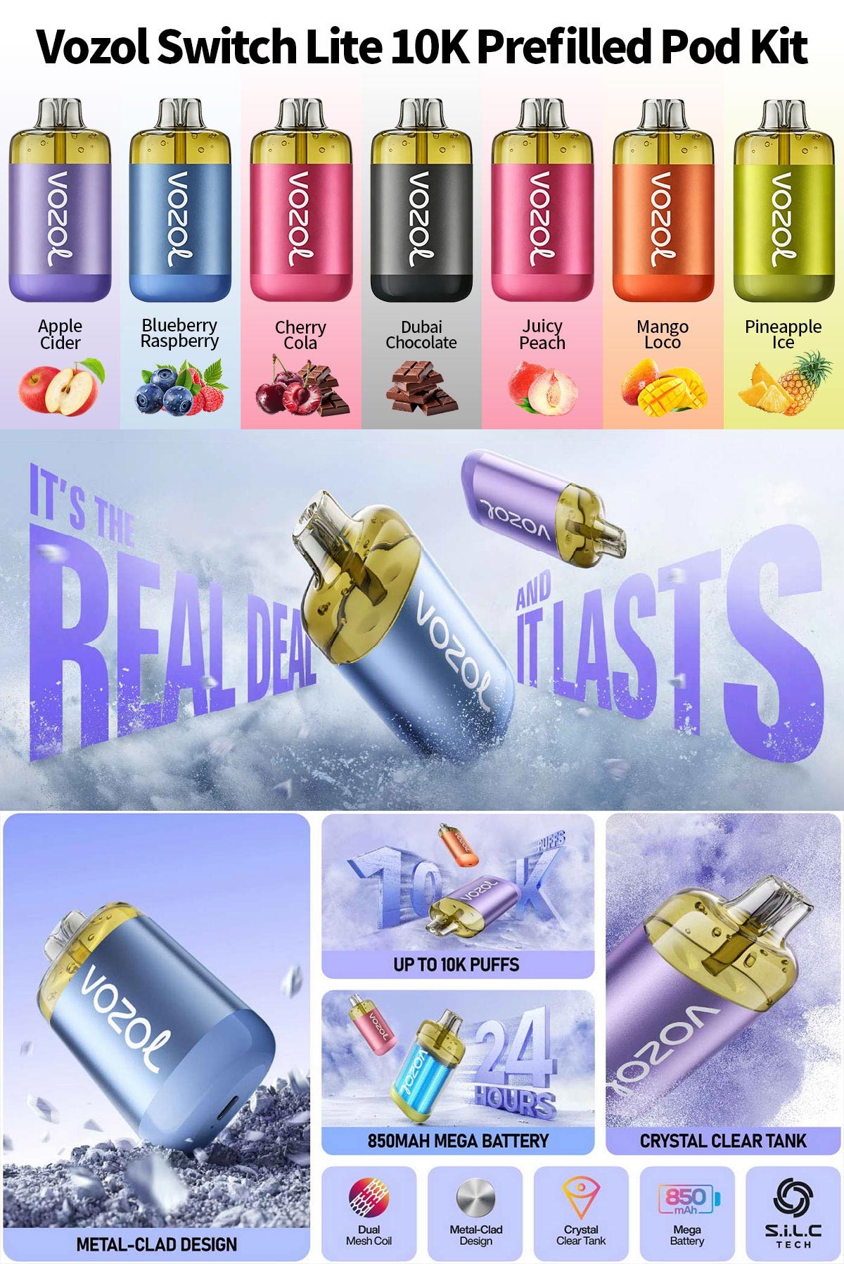 Vozol Switch Lite 10K Prefilled Pod Kit