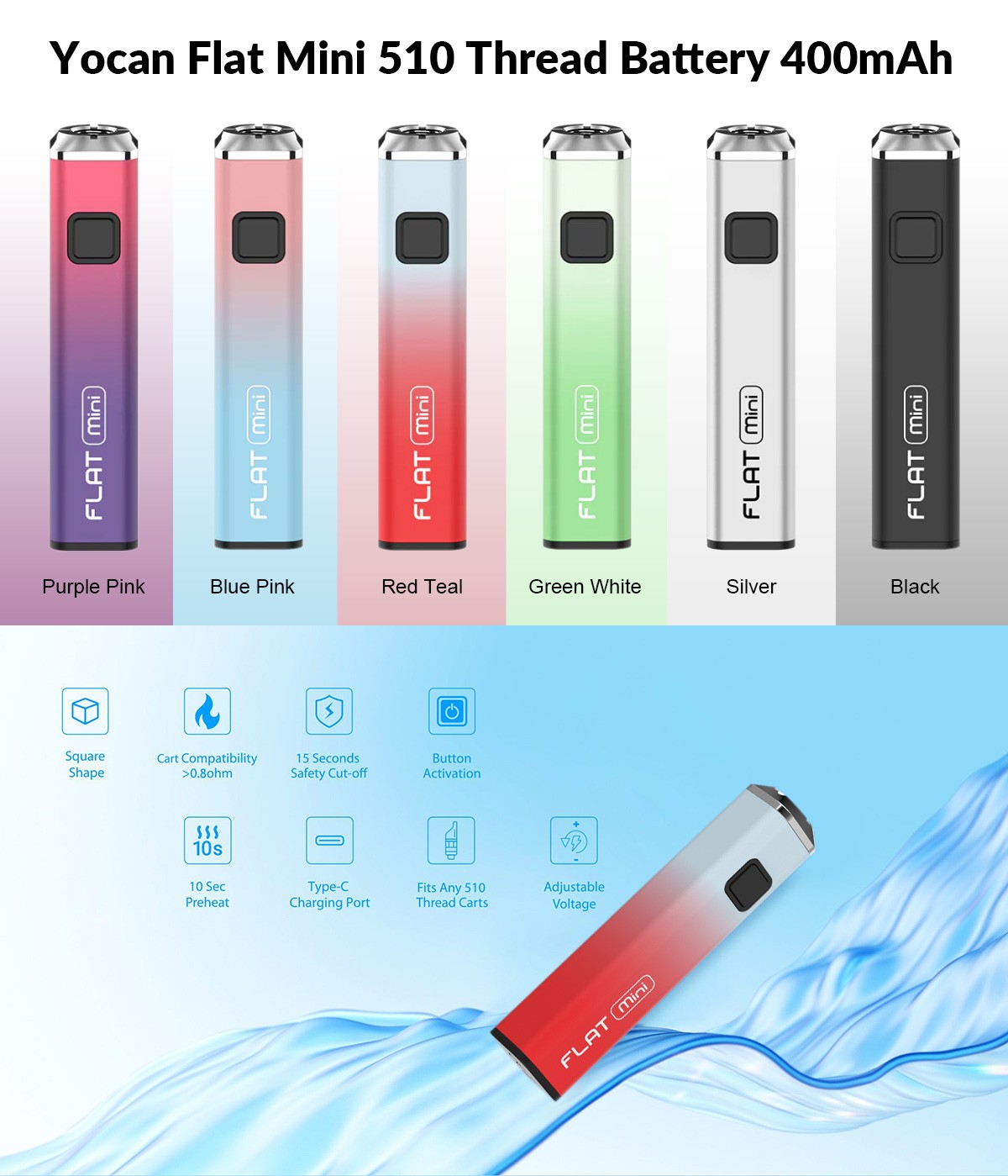 Yocan Flat Mini 510 Thread Battery