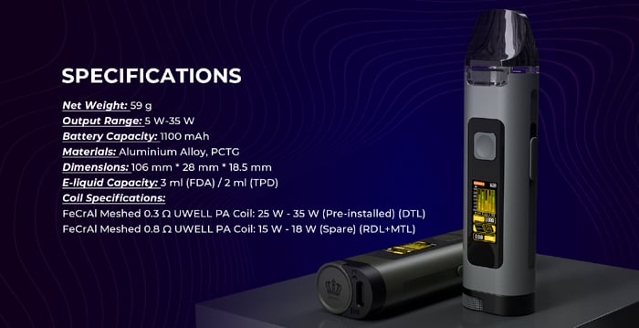 Uwell Crown D Specification