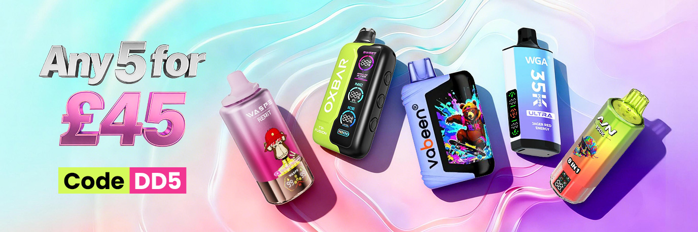 5 Vapes For £45